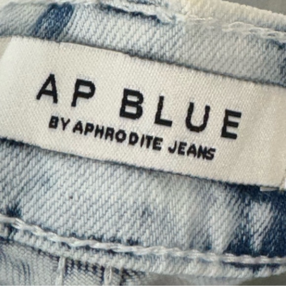 Y2K AP Blue Patchwork Flare Jeans Distressed Bleach Wash Size 5 (27) Festival - Picture 6 of 7